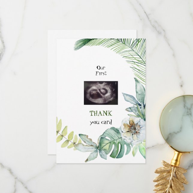 Twins Ultrasound Funny Thank You Tropical (Front/Back In Situ)