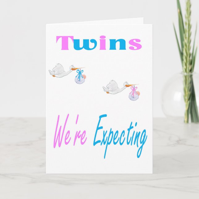Twins We're Expecting Announcement Card (Front)