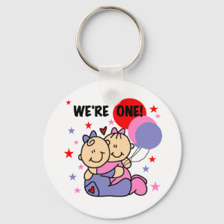 Twins We're One Birthday Tshirts and Gifts Key Ring