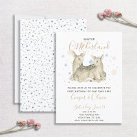 Twins Winter ONEderland Deer Baby's 1st Birthday