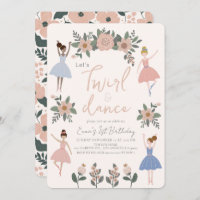 Twirl & Dance Ballerina Floral Girl 1st Birthday
