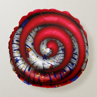 Twirl Fireworks Round Throw Pillow