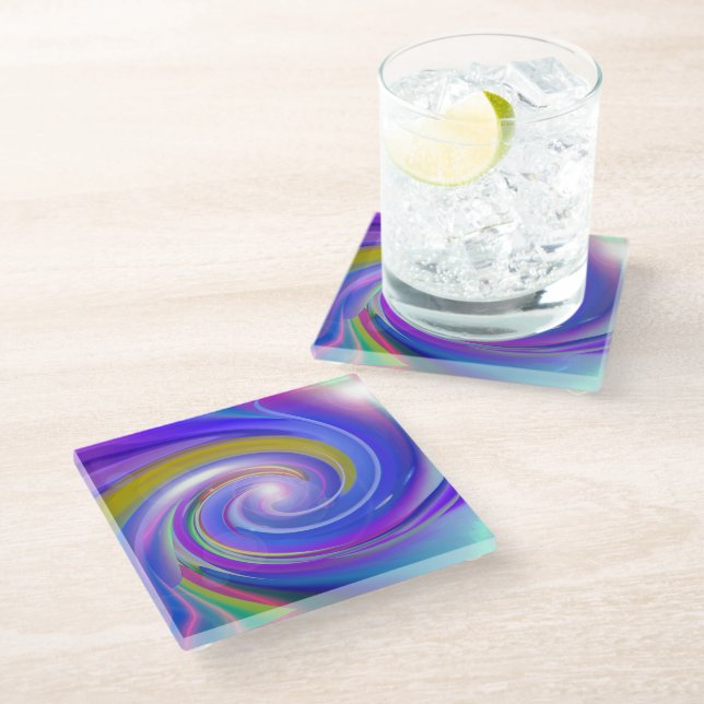 Twirl Glass Coaster (Angled)