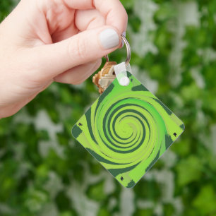Twirl Me Green Pattern Key Ring
