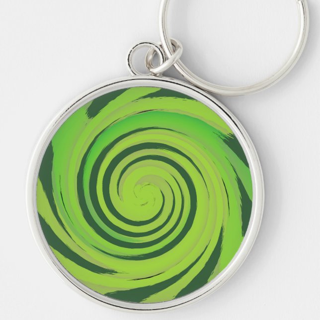 Twirl Me Green Pattern Key Ring (Front)