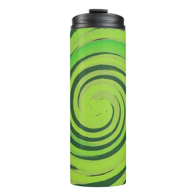 Twirl Me Green Pattern Thermal Tumbler (Front)