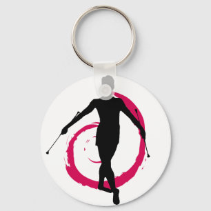 TWIRLER SWIRL PINK/BLACK KEY RING