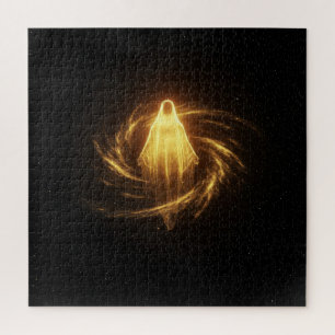 Twirling Energy Spirit in Darkness of Universe Jigsaw Puzzle