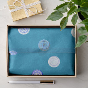 Twirly Polka Dot Blue Tissue Paper