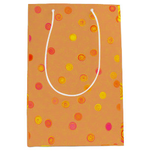 Twirly Polka Dot Orange Gift Bag