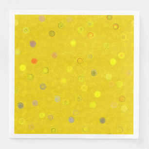 Twirly Polka Dot Yellow Paper Party Napkins