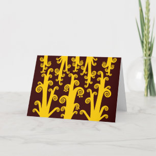 Twirly Stalks - Amber on Dk Brown Holiday Card