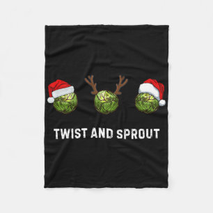 Twist And Sprout Christmas Dad Gift Brussel Sprout Fleece Blanket