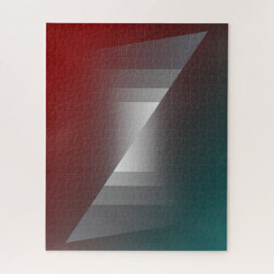 Twist of grey on teal burgundy jigsaw puzzle