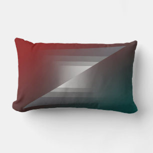 Twist of grey on teal burgundy lumbar cushion