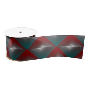 Twist of grey on teal burgundy satin ribbon