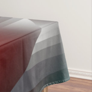Twist of grey on teal burgundy tablecloth