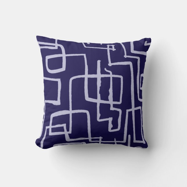 Twist & Turn Midnight Navy Throw Pillow (Front)