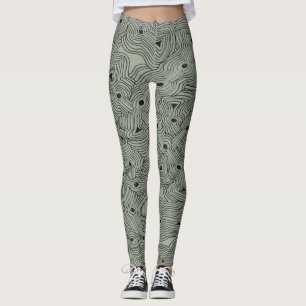 Twisted and Tangled Topography Art in Any Colour Leggings