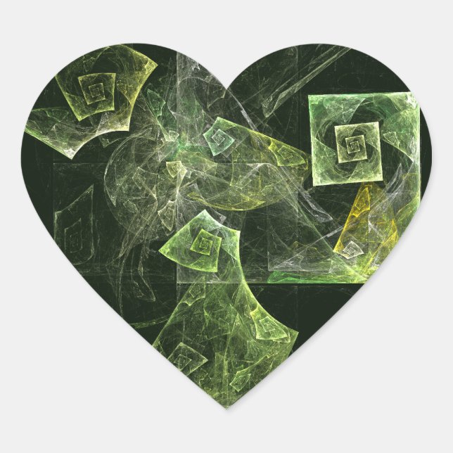 Twisted Balance Abstract Art Heart Sticker (Front)
