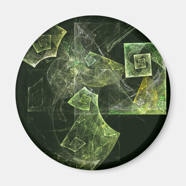 Twisted Balance Abstract Art Round Magnet (Front)