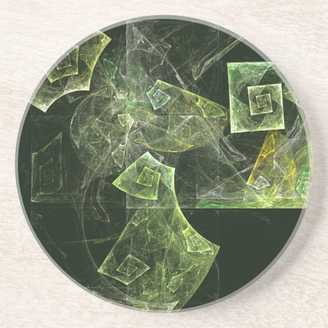 Twisted Balance Abstract Art Sandstone Coaster (Front)