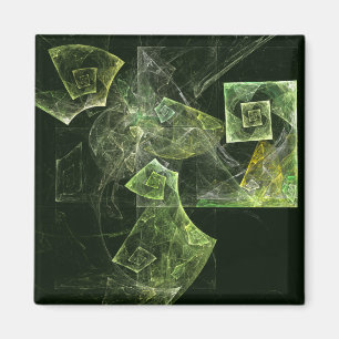 Twisted Balance Abstract Art Square Magnet