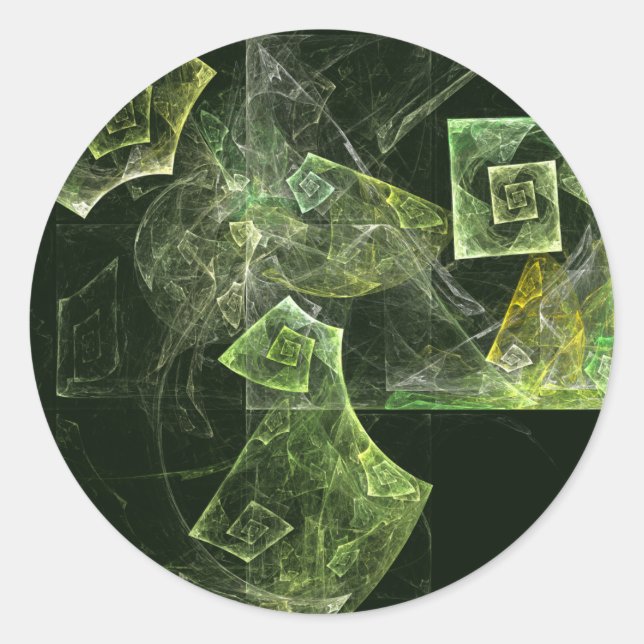 Twisted Balance Fractal Geometry Light Abstract Classic Round Sticker (Front)