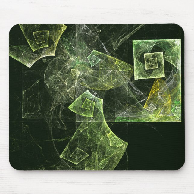Twisted Balance Fractal Geometry Light Abstract Mouse Pad (Front)