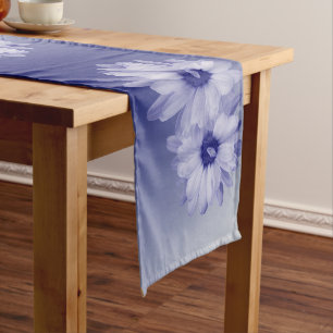twisted blue petals long table runner