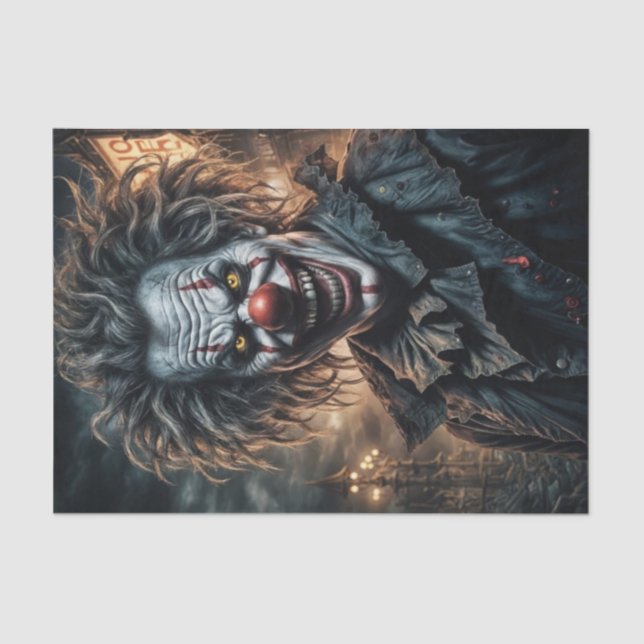 Twisted Carnival Clown | Dark Decoupage Paper  (Front)