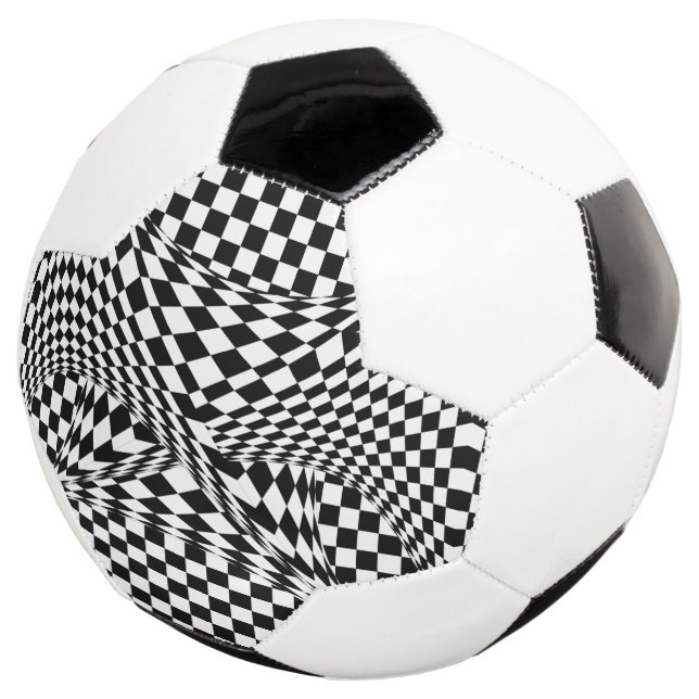 Twisted Checkers by Kenneth Yoncich Soccer Ball (Three Quarter)