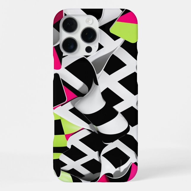 Twisted Chequerboard Bold Graphic  iPhone Case (Back)