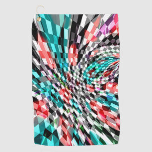 Twisted chess under red and blue colour, panorama golf towel