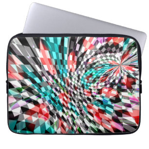 Twisted chess under red and blue colour, panorama laptop sleeve