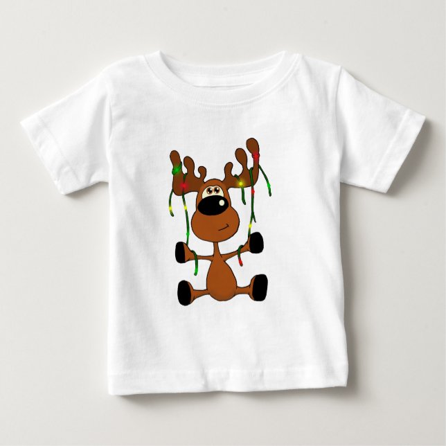 Twisted Christmas Moose Baby T-Shirt (Front)