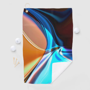 Twisted curves in nickeled blue and acrylic orange golf towel