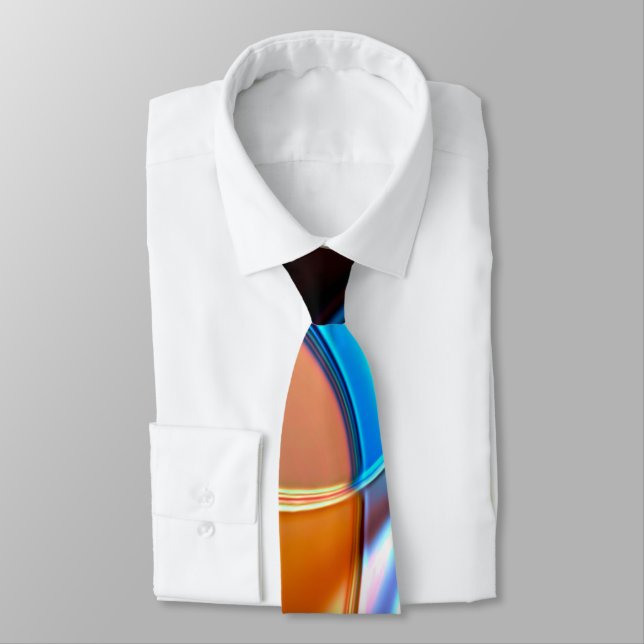Twisted curves in nickeled blue and acrylic orange tie (Tied)