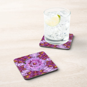 Twisted Dahlia Flowers CORK COASTERS set of 6