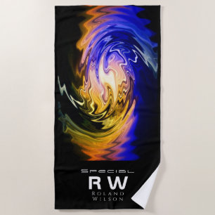 Twisted Fluid Personalised Beach Towel