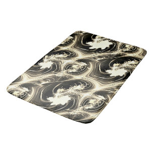 Twisted fractal rapport of luminous beige strokes  bath mat