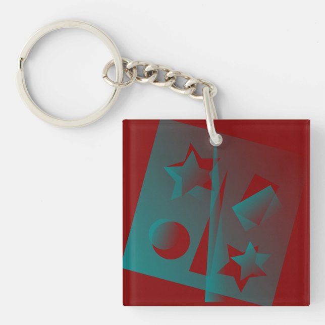 twisted geometry key ring (Front)