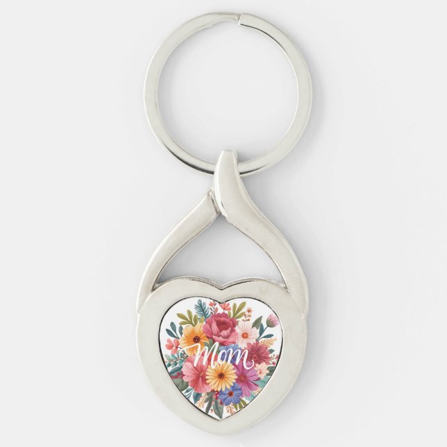 Twisted heart mum keychain  (Front)