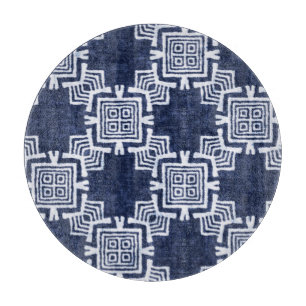 Twisted indigo chequered textured background. cutting board