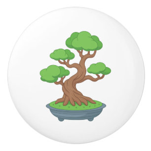 Twisted Japanese Bonsai Tree Ceramic Knob