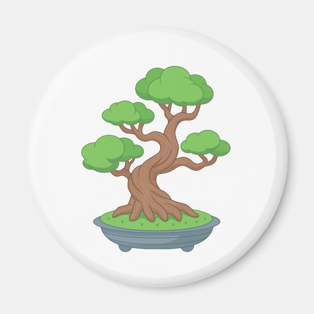 Twisted Japanese Bonsai Tree Magnet (Front)