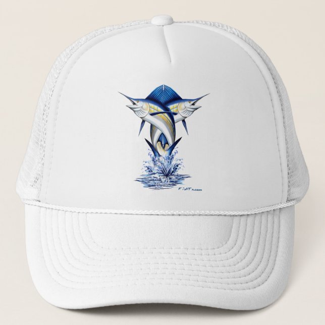 Twisted Marlins Jumping Trucker Hat (Front)