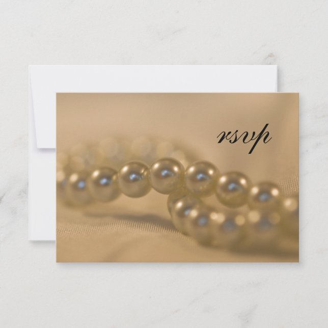 Twisted Pearls Wedding RSVP Response Card (Front)