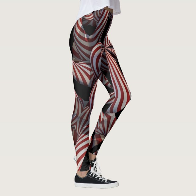 Twisted Peppermint Holiday Fractal Leggings (Right)