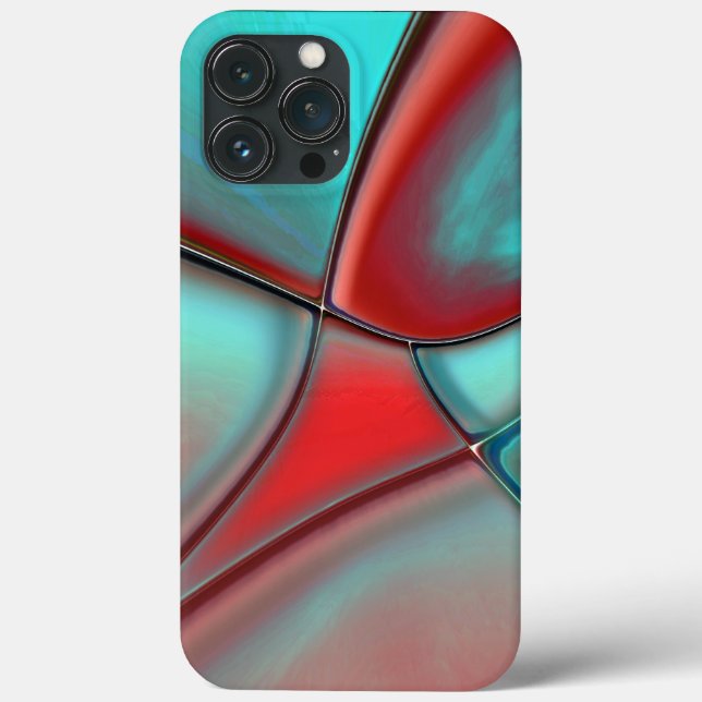 Twisted plates with convex edge red and turquoise  Case-Mate iPhone case (Back)